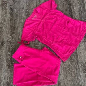 Greys Anatomy XS Hot Pink Scrubs Set